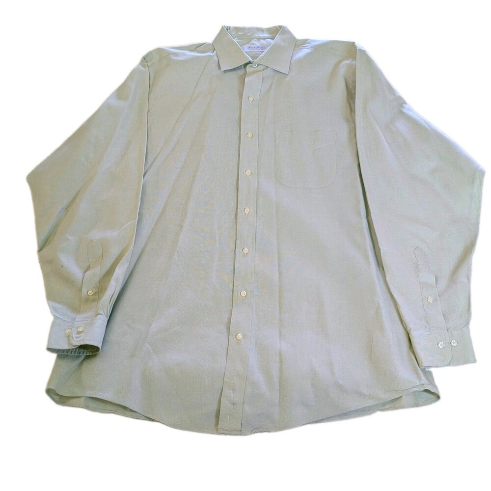 Brooks Brothers Mens 17-36/37 Sage Green Cotton Oxford Shirt Button Down